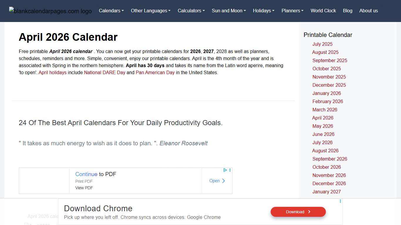 April 2026 calendar | free printable calendars
