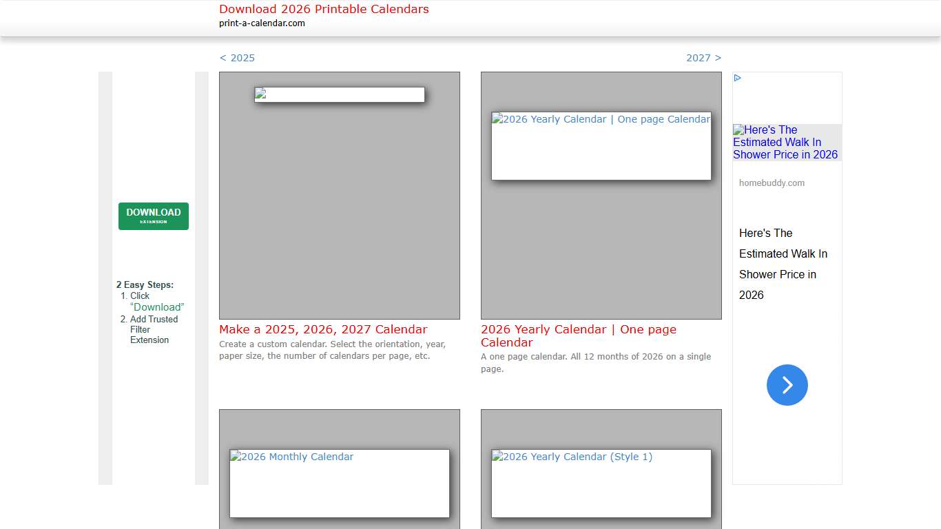 Download 2026 Printable Calendars