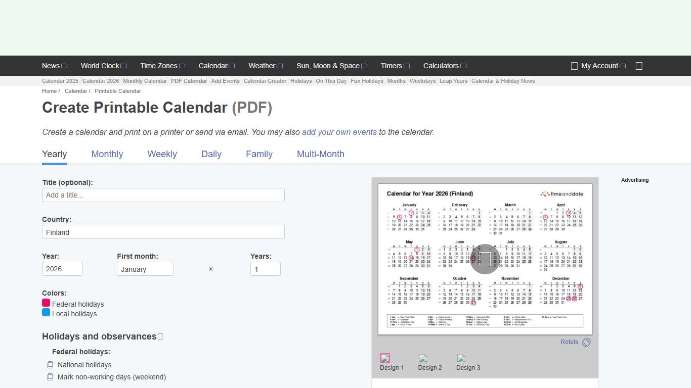Free Printable Calendar 2026